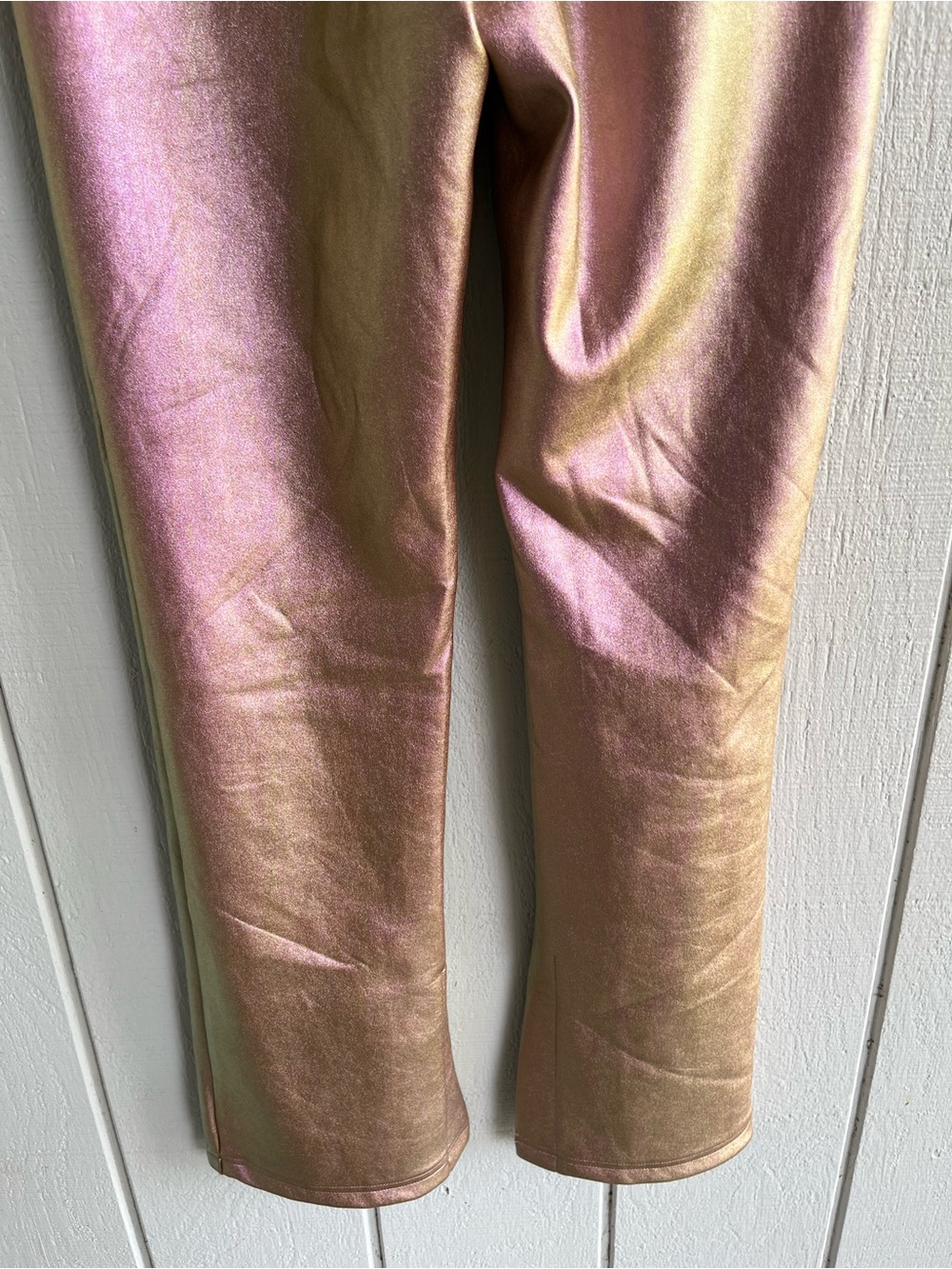 NWT NICHOLAS Metallic Pink Rose Faux Leather Lace Up Valeria Pant in Size‎ 6 - Picture 7 of 9